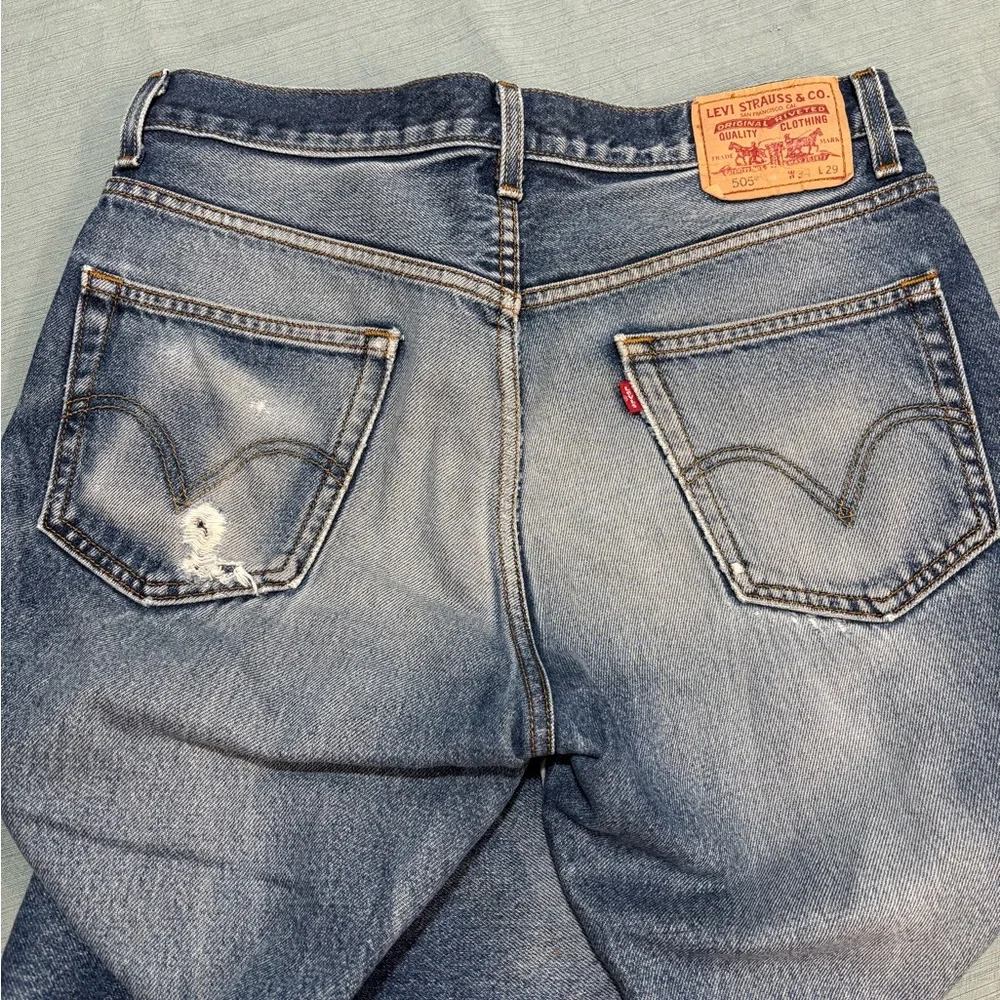 Levi's Blue 505 Denim 34 Distressed Jeans for Men Pair C